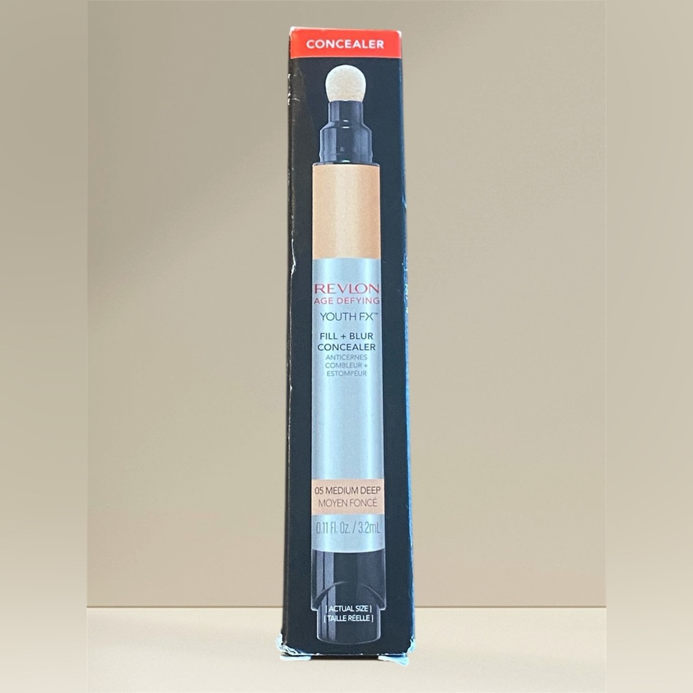 NEW Revlon Age Defying Youth Fx Fill + Blur Concealer, Medium Deep, 0.11 Fl Oz